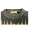 PIACENZA CASHMERE men's crewneck sweater brown / yellow / green 12035 100% wool MADE IN ITALY