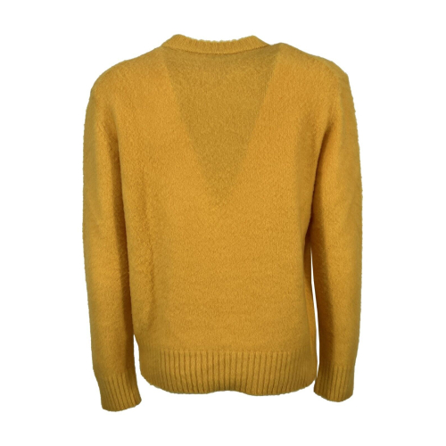 PIACENZA CASHMERE men's crewneck sweater plain yellow soft effect 10475 100% wool MADE IN ITALY