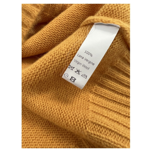 PIACENZA CASHMERE maglia uomo girocollo unito giallo effetto morbido 10475 100% lana MADE IN ITALY