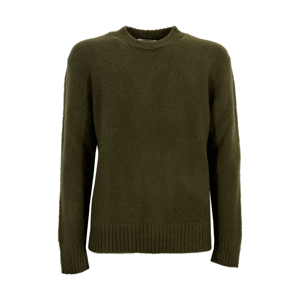 PIACENZA CASHMERE men's crewneck sweater plain green soft effect 10475 100% wool MADE IN ITALY