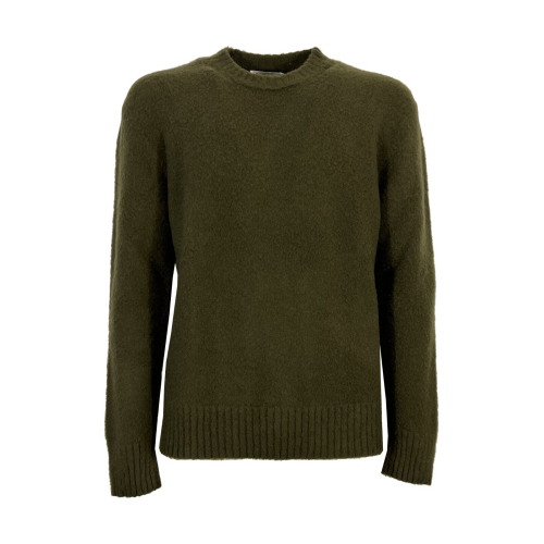 PIACENZA CASHMERE maglia uomo girocollo unito verde effetto morbido 10475 100% lana MADE IN ITALY