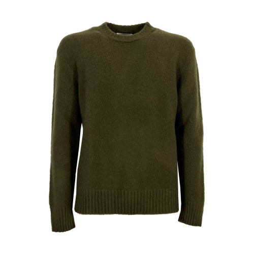 PIACENZA CASHMERE men's crewneck sweater plain green soft effect 10475 100% wool MADE IN ITALY