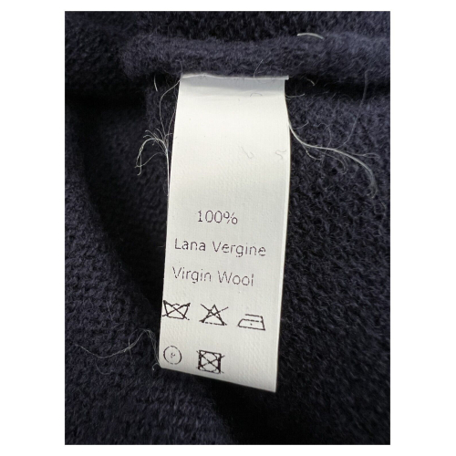 PIACENZA CASHMERE maglia uomo girocollo unito blu effetto morbido 10475 100% lana MADE IN ITALY