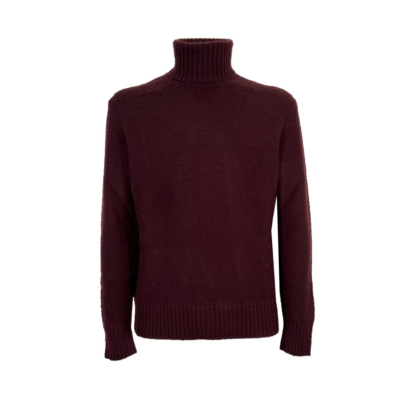 PIACENZA CASHMERE maglia uomo collo alto bordeaux effetto morbido 10473 100% lana MADE IN ITALY