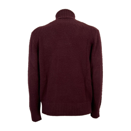 PIACENZA CASHMERE men's burgundy high neck sweater soft effect 10473 100% wool MADE IN ITALY