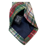 DRAKE'S LONDON men's tie with green / white / red check lining 100% silk MADE IN ENGLAND