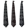 DRAKE’S LONDON cravatta uomo foderata nero fantasia patchwork quadri 100% seta MADE IN ENGLAND