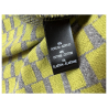 NEIRAMI maxi scarf woman warm cotton jacquard fantasy lime / gray AC09JA-N / W2 MADE IN ITALY