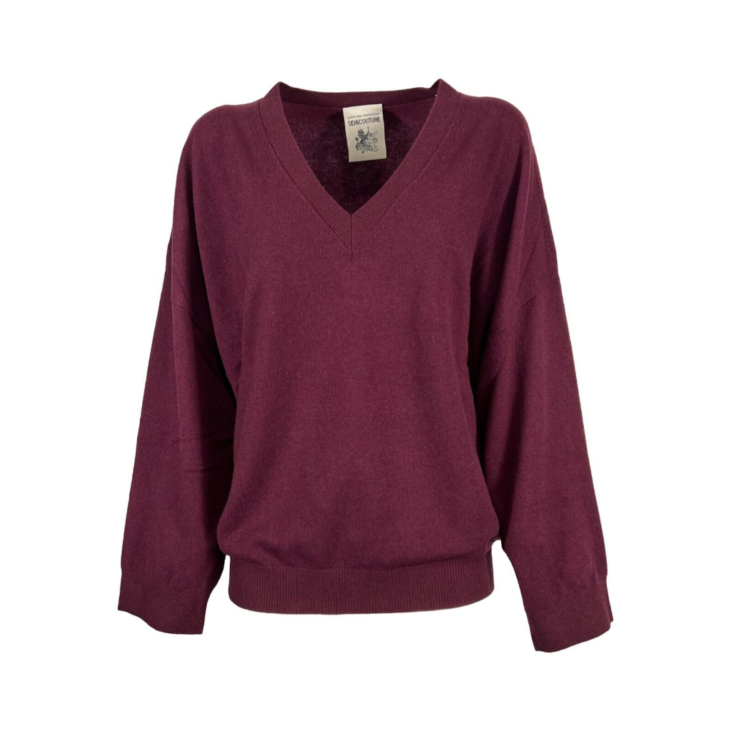 SEMICOUTURE women's burgundy long sleeve shirt over Y2WG06 LUANA MADE IN ITALY