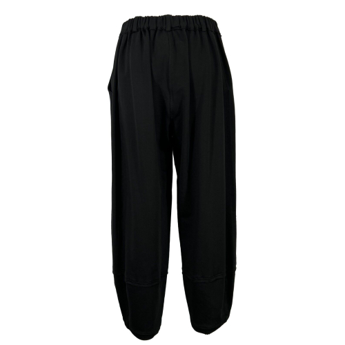 TADASHI women's black brushed fleece trousers TAI235008 95% cotton 5% elastane MADE IN ITALY
