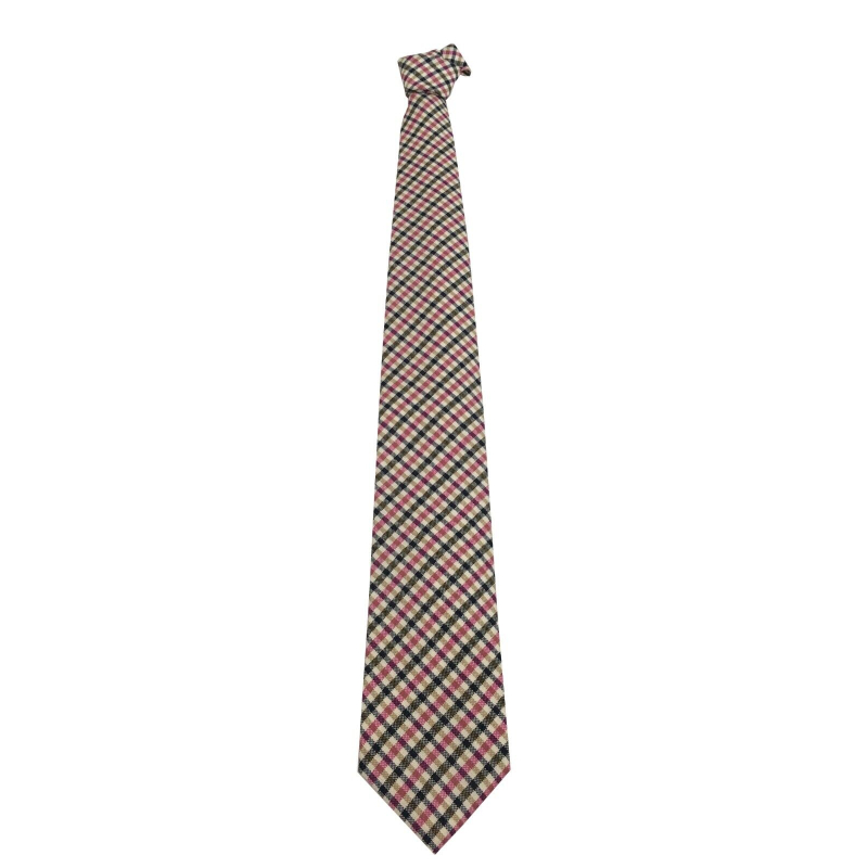 DRAKE'S LONDON men's lined multicolor checked tie cm 147x8 100% wool MADE IN ENGLAND