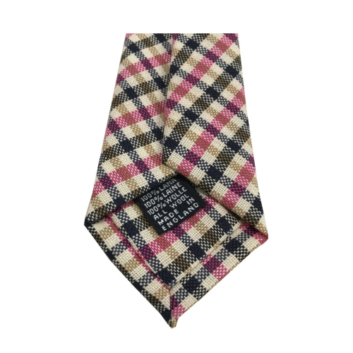 DRAKE’S LONDON cravatta uomo foderata quadri multicolor cm 147x8 100% lana MADE IN ENGLAND