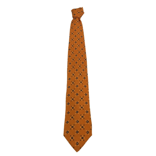 DRAKE'S LONDON ocher/black wool lined man tie cm 147x8 100% wool MADE IN ENGLAND