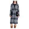 FRONT STREET 8 blue/yellow check woman coat lined FW113 MADE IN ITALY