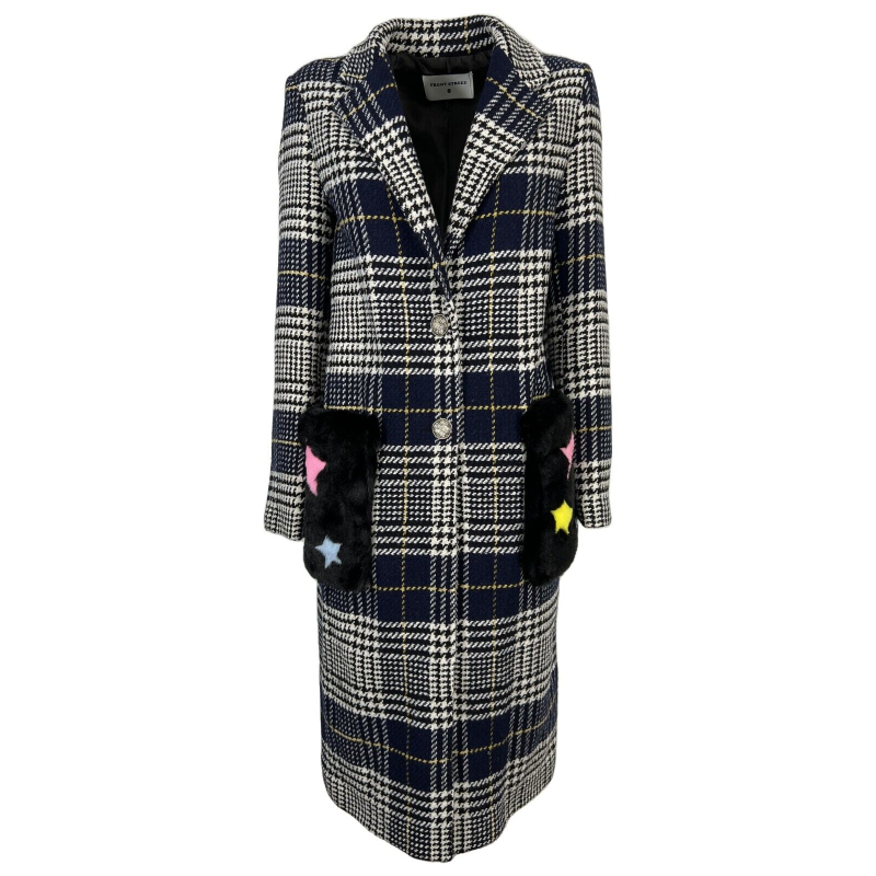 FRONT STREET 8 cappotto check blu/giallo foderato FW113 MADE IN ITALY