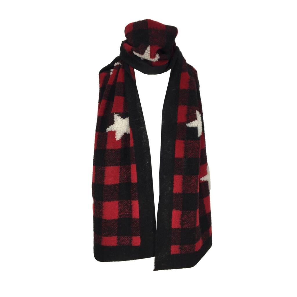 MATI scarf made on a black/red check frame art MICHIGAN 78% polyester 22% wool MADE IN ITALY