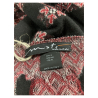 MATI sciarpa nero fantasia cashmere rosso art ONEGA MADE IN ITALY