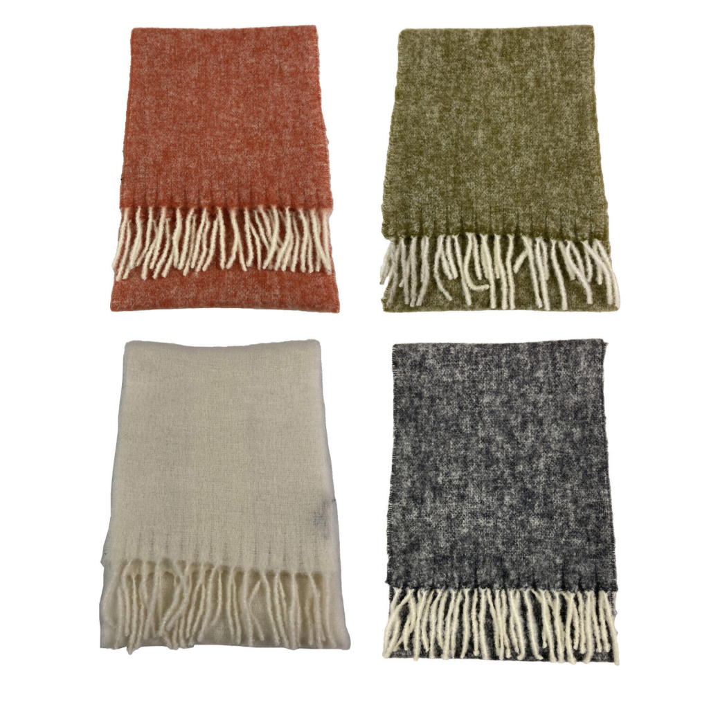 MATI heavy melange scarf with fringes art BAJKAL MADE IN ITALY