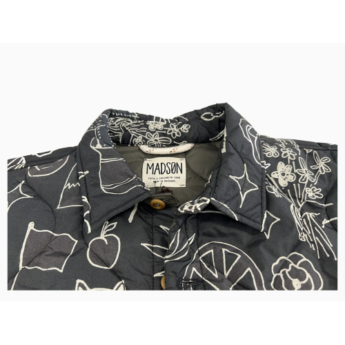 MADSON by BottegaChilometriZero men's black quilted shirt jacket DU22779 FANTASIA 100% nylon MADE IN ITALY