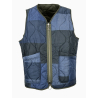 MADSON by BottegaChilometriZero gilet uomo trapuntato double-face stampa blu denim/unito militare DU22726 FANTASIA MADE IN ITALY