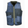 MADSON by BottegaChilometriZero men's double-face quilted gilet denim blue/military plain print DU22726 FANTASY MADE IN ITALY