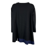 TADASHI women's two-tone black/blue over flared blouse TAI234079 MADE IN ITALY