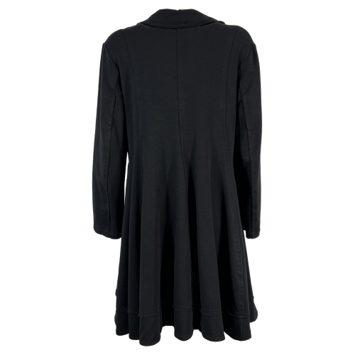 TADASHI women's long black jacket brushed flared fleece TAI236040 MADE IN ITALY