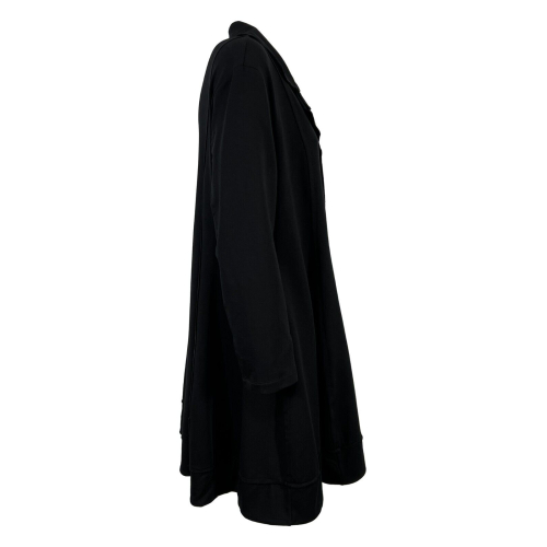 TADASHI women's long black jacket brushed flared fleece TAI236040 MADE IN ITALY