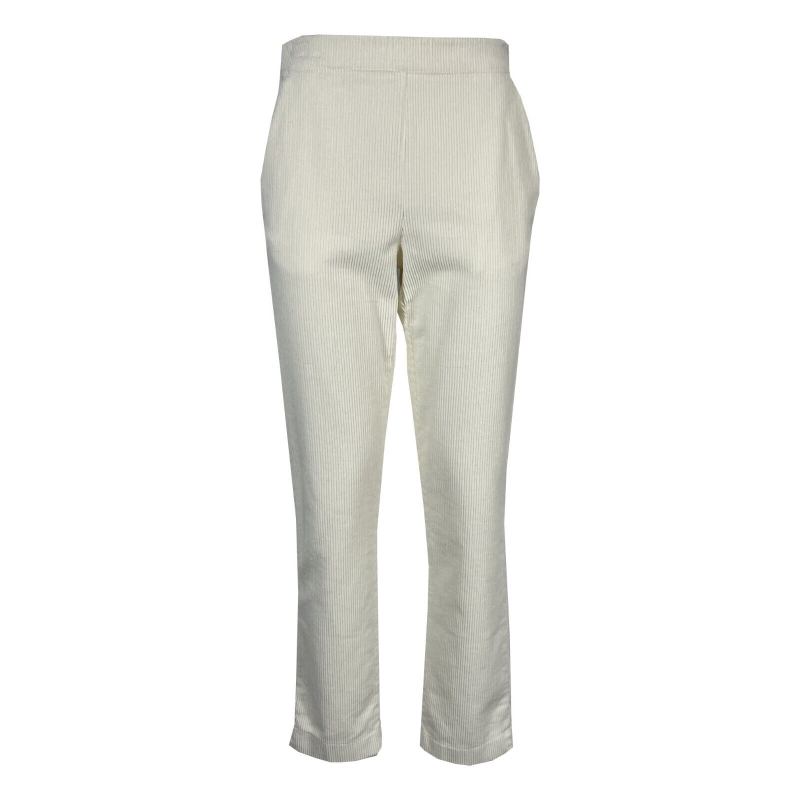 LA FEE MARABOUTEE ecru velvet woman trousers FB-PA-CHRONO-V 97% cotton 3% elastane