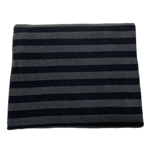 NEIRAMI women's maxi scarf stripes black/grey art AC09ST- N/W2 MADE IN ITALY
