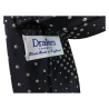 DRAKE'S LONDON nero tie lined patchwork polka dots 147x7 cm MADE IN ENGLAND