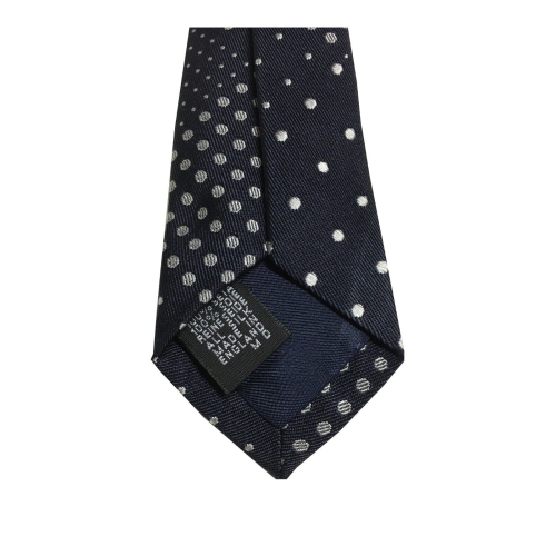 DRAKE'S LONDON nero tie lined patchwork polka dots 147x7 cm MADE IN ENGLAND