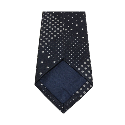 DRAKE'S LONDON nero tie lined patchwork polka dots 147x7 cm MADE IN ENGLAND