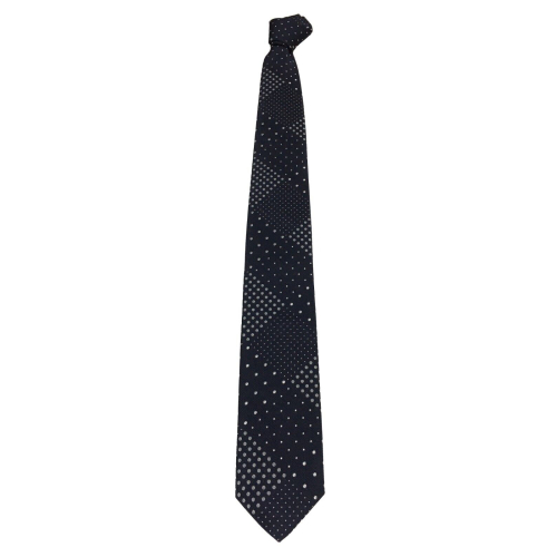 DRAKE’S LONDON cravatta nero foderata patchwork pois cm 147x7 MADE IN ENGLAND