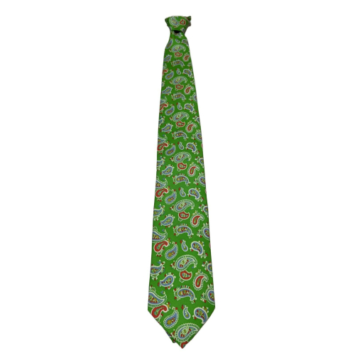 DRAKE'S LONDON CRAVATTA UOMO FODERATA FANT. CASHMERE VERDE CHIARO MADE IN ENGLAND