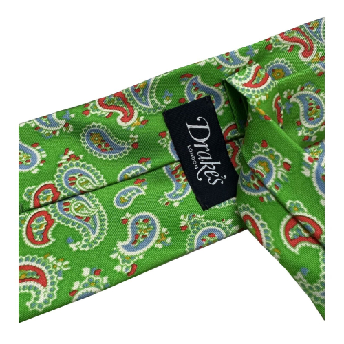 DRAKE'S LONDON Tie Man CASHMERE fantasy LIGHT GREEN 147x8 cm MADE IN ENGLAND