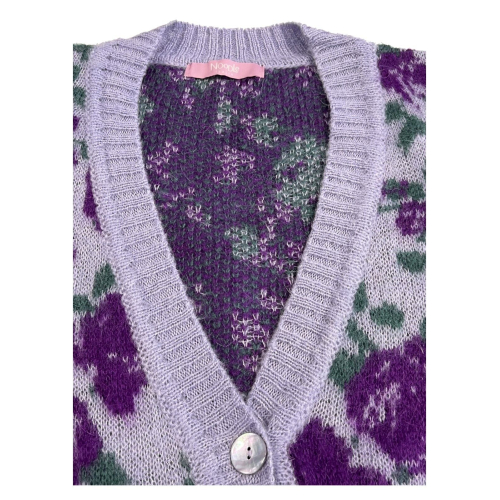 NOODLE women's short cardigan with flower pattern 3 buttons art 224 MADE IN ITALY