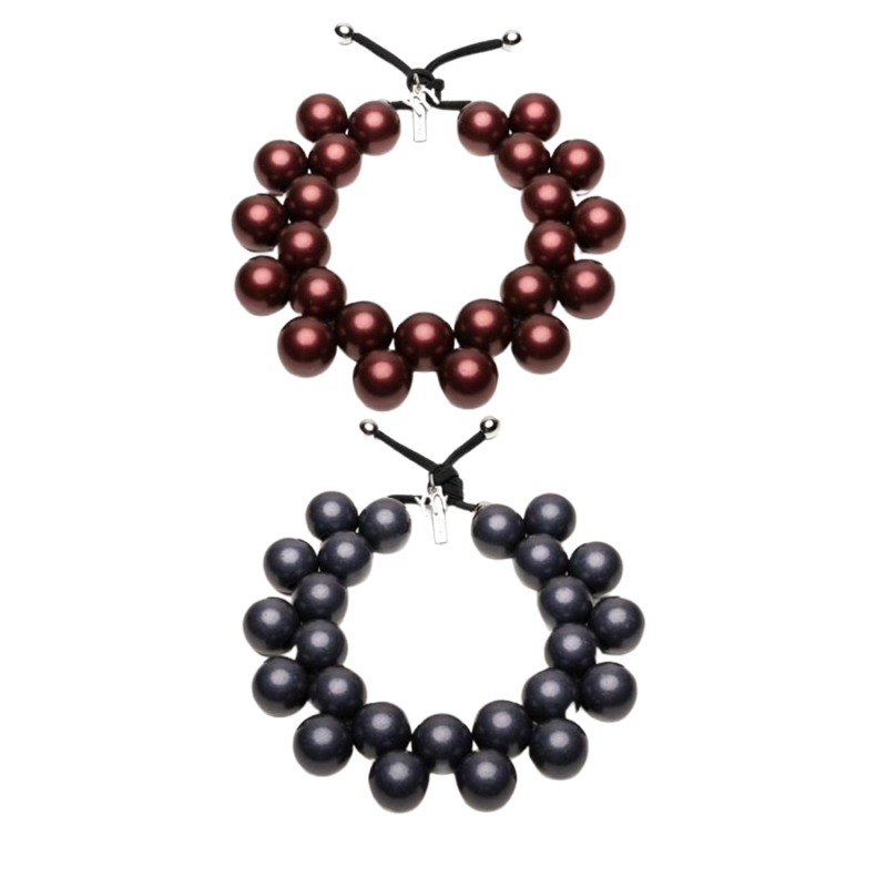 BallsMania necklace made with nickel free big metal colored resin spheres C207/M