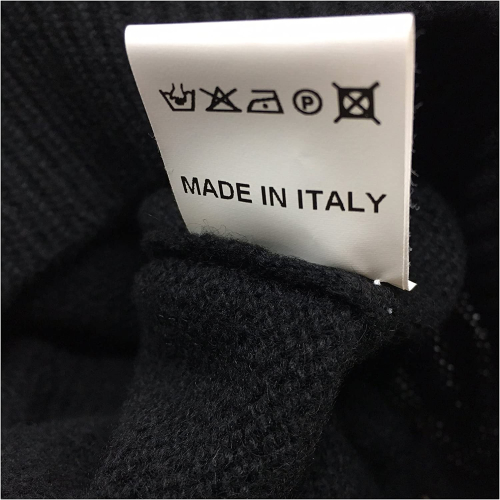 IRISH CRONE Maglia Uomo Nero 100% Lana Made in Italy