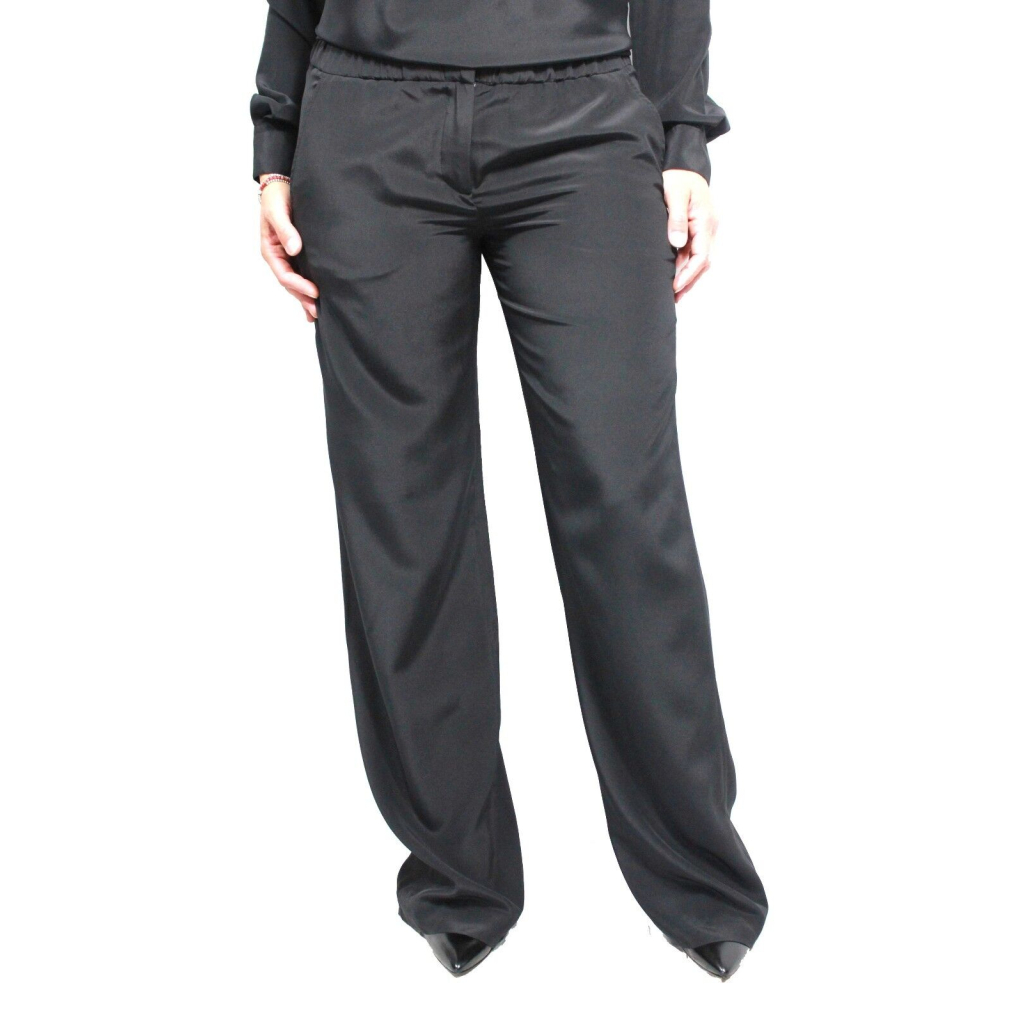 ASPESI women wide black trousers H113 B753