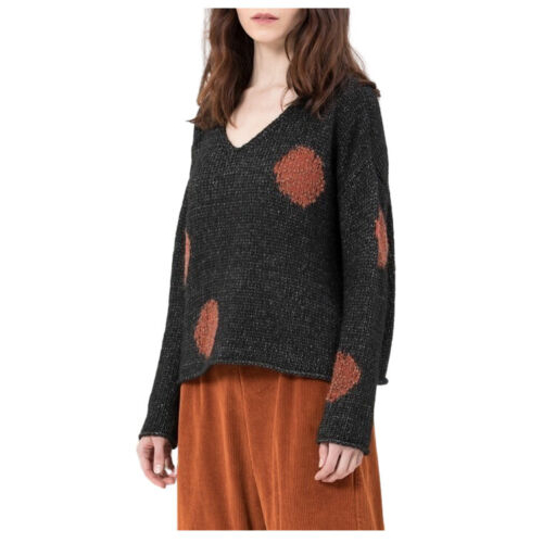 NEIRAMI woman sweater with contrasting polka dot inlay K218RI KNIT MADE IN ITALY