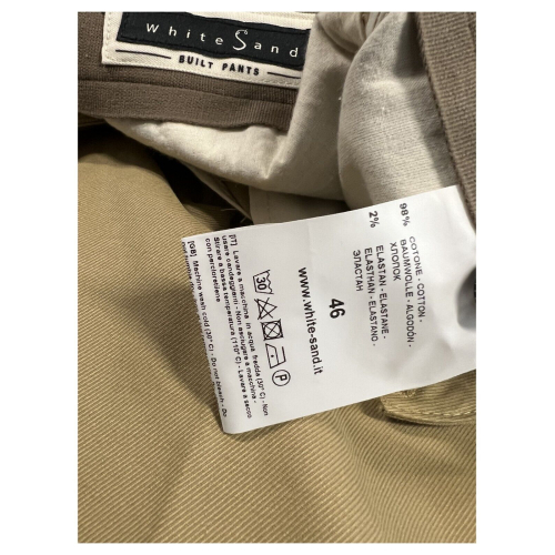 WHITE SAND pantalone uomo beige WSU02 173 LUKE 98% cotone 2% elastan MADE IN ITALY