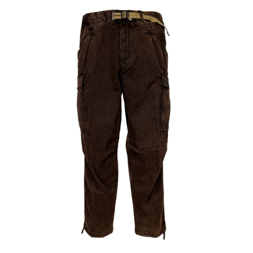 WHITE SAND comfortable dark brown men's trousers treated used WSU69 05-DT 97% cotton 3% elastane MADE IN ITALY