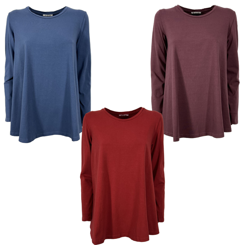 TREBARRABI flared t-shirt in winter cotton TENDA JCO MADE IN ITALY