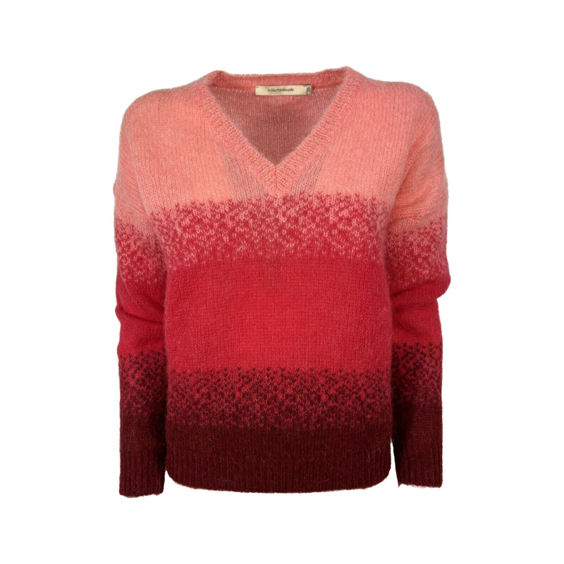 LA FEE MARABOUTEE women's degrade burgundy/coral sweater FE-PU-CHANTER MADE IN ITALY