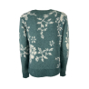 LA FEE MARABOUTEE aqua/cream patterned women's sweater FE-PU-ROMULUS MADE IN ITALY