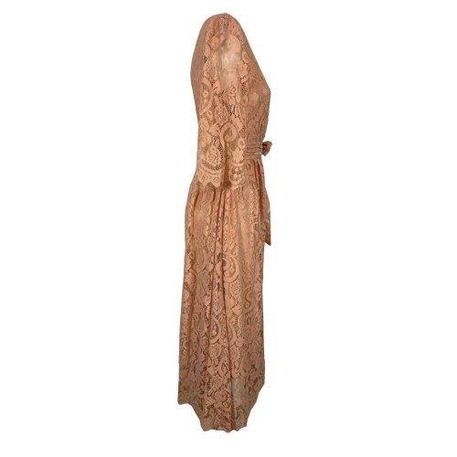 Women's long lace dress IL THE DELLE 5 apricot 3/4 sleeve MIRYAM 28 with belt