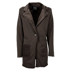 SOKO NI INAI giacca donna felpa garzata cotone marrone FP133 12 MADE IN ITALY