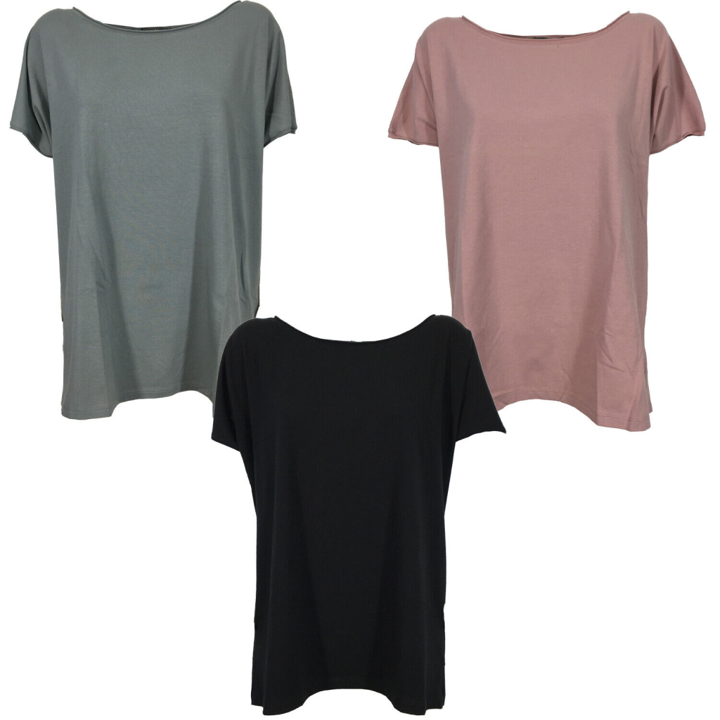 NEIRAMI round neck women's t-shirt over T369JE-N/S1 94% cotton 6% elastane MADE IN ITALY