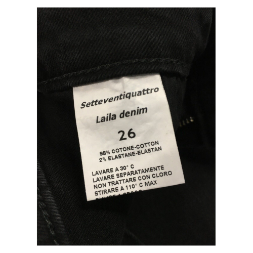 7.24 black woman jeans LAILA BLACK 98% cotton 2% elastane MADE IN ITALY